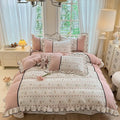 Axyaa Spring Lace Bedding Set: Quilt Cover, Bed Sheet - Fresh Pastoral Style