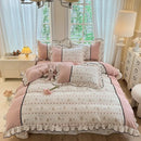 Axyaa Spring Lace Bedding Set: Quilt Cover, Bed Sheet - Fresh Pastoral Style