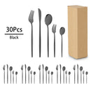 Axyaa 30-Piece Golden Stainless Steel Cutlery Set - Elegant Tableware Collection