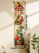 Axyaa Boho Mushroom Frog Tapestry Wall Hanging Jungle Art Decor Banner