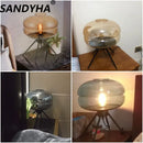 Axyaa Nordic Ceramic Table Lamp with Fabric Art Lampshade for Home Decor