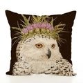 Squirrel Bird Bear Fox Animal Printed Cotton Linen Pillowcase by Axyaa