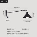 Axyaa Industrial Swing Arm Outdoor Wall Lamp LED E27 Rotatable Wall Mounted
