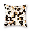 Axyaa Luxury Gold Black Geometric Marble Stripe Pillowcase