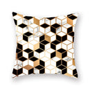 Axyaa Luxury Gold Black Geometric Marble Stripe Pillowcase