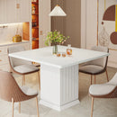 Axyaa Square Dining Table Set for 4, Modern Engineered Wood with 2 Placemats
