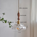 Axyaa Copper LED Glass Pendant Light Fixture Vintage Hanging Lamp