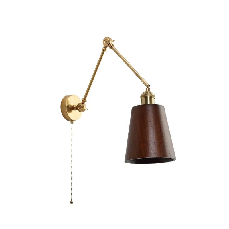 Axyaa Walnut Wooden LED Wall Lights Fixture Modern Indoor Lighting Nordic Wandlamp