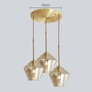Axyaa Modern Amber LED Glass Chandelier Indoor Lighting Pendant Light