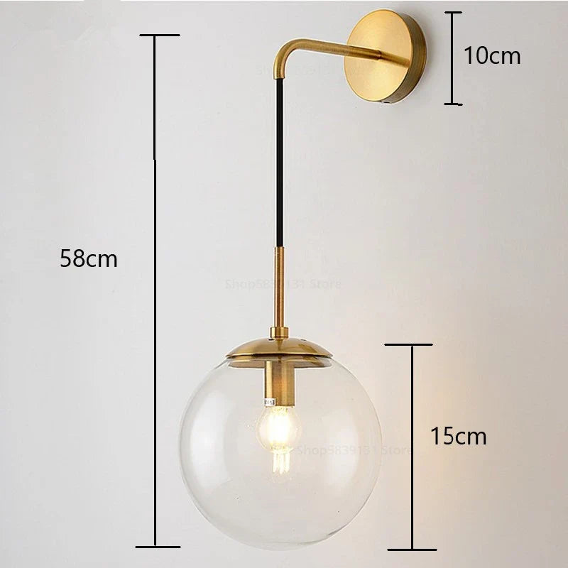 Axya Nordic Glass Ball Wall Lamps: Retro, Modern, LED Lighting Fixtures