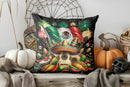 Axyaa Halloween Skeleton Witch Motorcycle Pattern Cushion Cover for Sofa Bedroom Car