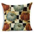 Axyaa Grey Pumpkin Sunflowers White Throw Pillowcase for Home Decor
