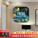 Axyaa Digital Display Cushion Clock Porch Decor Wall Art Square Living Room Creative Clock