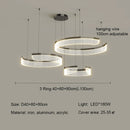 Axyaa Acrylic Ring LED Pendant Light Minimalist Circle Chandelier - Modern Living Dining Bedroom Lighting