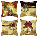 Axyaa Christmas Bells & Gifts Decor Pillow Cover for Sofa, Bedroom, Car