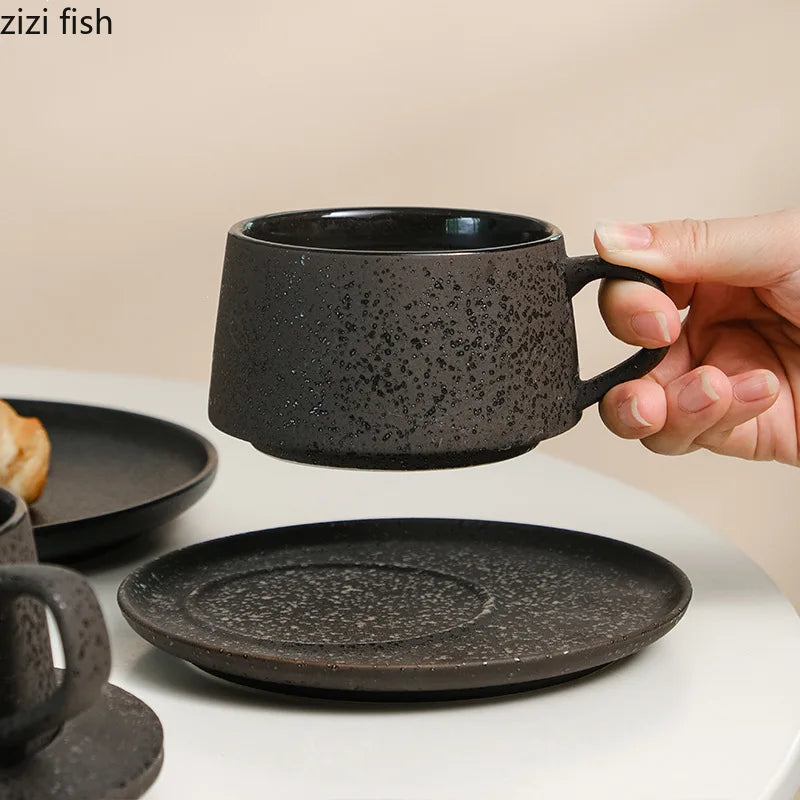 Axya Ceramic Mug & Plate Set: Office & Home Drinkware for Coffee, Tea, and Juice