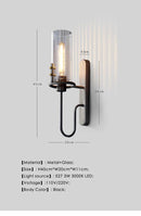 Axyaa Glass Lampshade Wall Lamp | Minimalist American Countryside LED Decoration