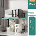 Axyaa Retractable Microwave Oven Storage Rack Adjustable Seasoning Shelf Counter Organizer
