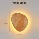 Axyaa Wooden LED Wall Lamp: Modern Minimalist Circular Design for Home Decor