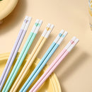 Axyaa Love Alloy Chopsticks Set - Non-Slip, Healthy, Korean Style, 5 Pairs