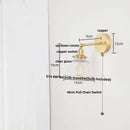 Axyaa Modern Clear Glass Wall Lights with Pull Chain Switch