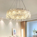 Axyaa Glass Crystal Chandelier: Modern Minimalist Luxury Pendant Light for Home Decor