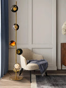Axyaa Glass Ball Floor Lamp Modern Room Decoration Standing Light for Living Room & Office