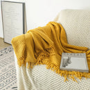Nordic Knit Throw Blanket with Tassels by Axyaa - Cozy Farmhouse Gift Blanket