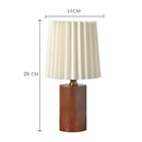 Axyaa Solid Wood Pleated Table Lamp for Bedroom Night Light