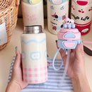 Axyaa Cartoon Vacuum Insulated Stainless Steel Water Bottle with Double Drinking Straw Cup