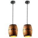 Axyaa Vintage Barrel Chandelier: Country Industrial Style for Bar, Cafe, Restaurant Lighting