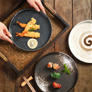 Axyaa 9-Inch Ceramic Flat Chassis Plate - Restaurant Tableware for Steak, Pasta, Pizza