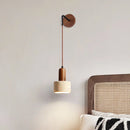 Axyaa Wabi Sabi Stone Wall Lamp in Peach Wood Color
