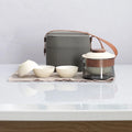 Axyaa Portable KungFu Tea Set: Pot, 3 Cups, Filter; Outdoor, Travel, Business, Camping
