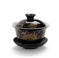 Axyaa Large White Porcelain Gaiwan Tea Set with Zisha Teacup