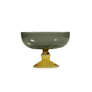 Axyaa Short Stemmed Glassware Grey Yellow Ice Cream Cup Fine Decor