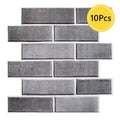 Axyaa 3D Faux Brick Backsplash Wall Stickers - Set of 10 Panels, Home Decor