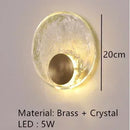 Axyaa Copper Crystal Wall Lamp for Bedroom and Living Room