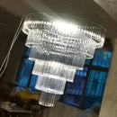Axyaa Crystal Ice Bar Chandelier: Modern Wedding Stage Banquet Ceiling Pendant Lamp