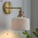 Axyaa Modern Copper LED Wall Sconce with Pull Chain Switch