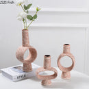 Axyaa Small Mouth Ceramic Vase: Artistic Flower Arrangement Hydroponic Ornament Decorative Flower Vase