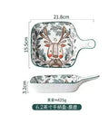 Axyaa Forest Animals Ceramic Bakeware with Handle Baking Pan Kitchen Tableware Salad Bowl
