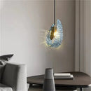 Axyaa Peacock Blue Glass Chandelier: Luxury Flower Design Pendant Lamp