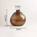 Axyaa Brown Glass Vase for Hydroponics Plants, Table Decoration, Room Aesthetic