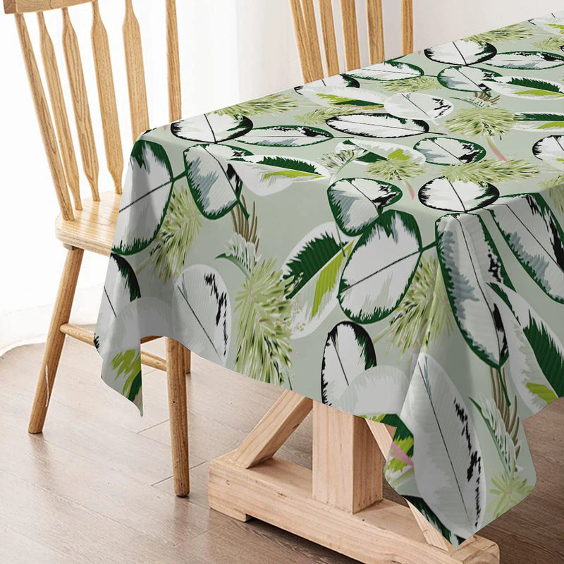 Axyaa Tropical Leaf Tablecloth: Stain Resistant, Antifouling for Home Dining or Coffee Table