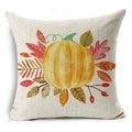 Axyaa Pumpkin Plant Linen Throw Pillowcases for Home Decor