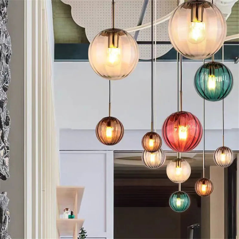 Axyaa Water Grain Glass Pendant Light for Kitchen Dining Room Bedroom