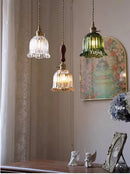 Axyaa Glass Pendant Light Trio for Kitchen Dining Room - Modern Mini Hanging Fixture