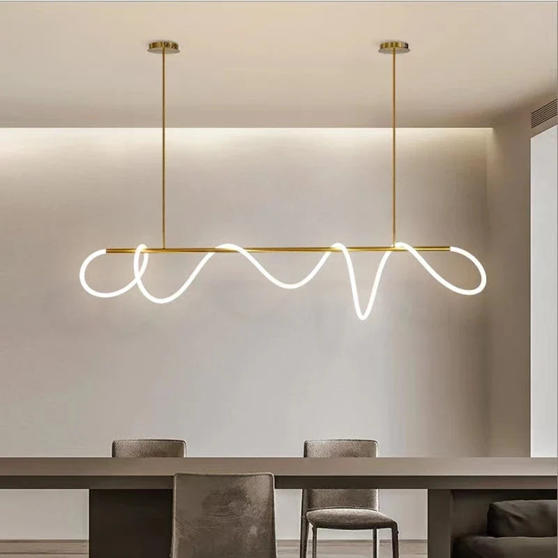 Axya Gold Silica LED Pendant Lights - Minimalist Decor Chandeliers