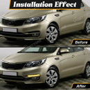 Axyaa LED Daytime Running Lights Turn Signal Fog Lamp For KIA RIO K2 2015-2016